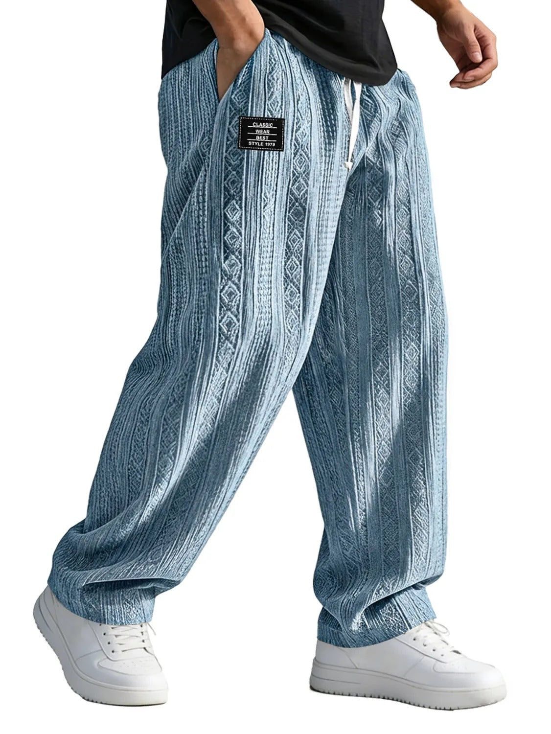 Men's Straight-Leg Lace-Up Casual Pants