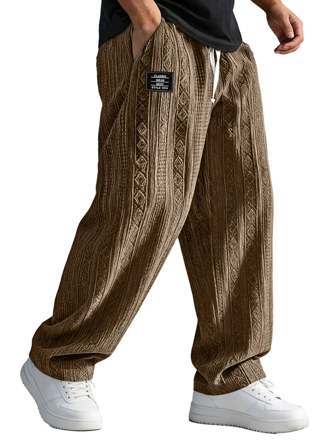 Men's Straight-Leg Lace-Up Casual Pants