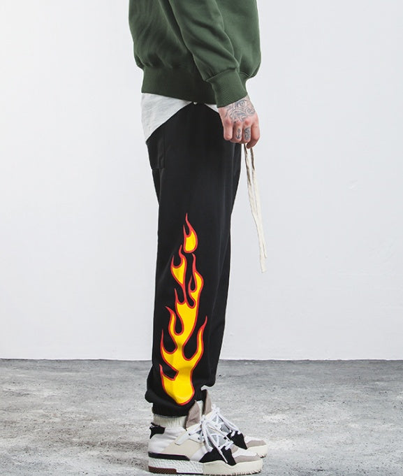Flame Print Joggers