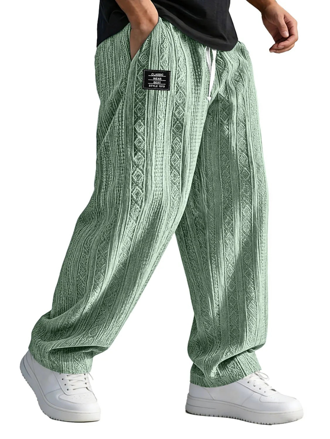 Men's Straight-Leg Lace-Up Casual Pants