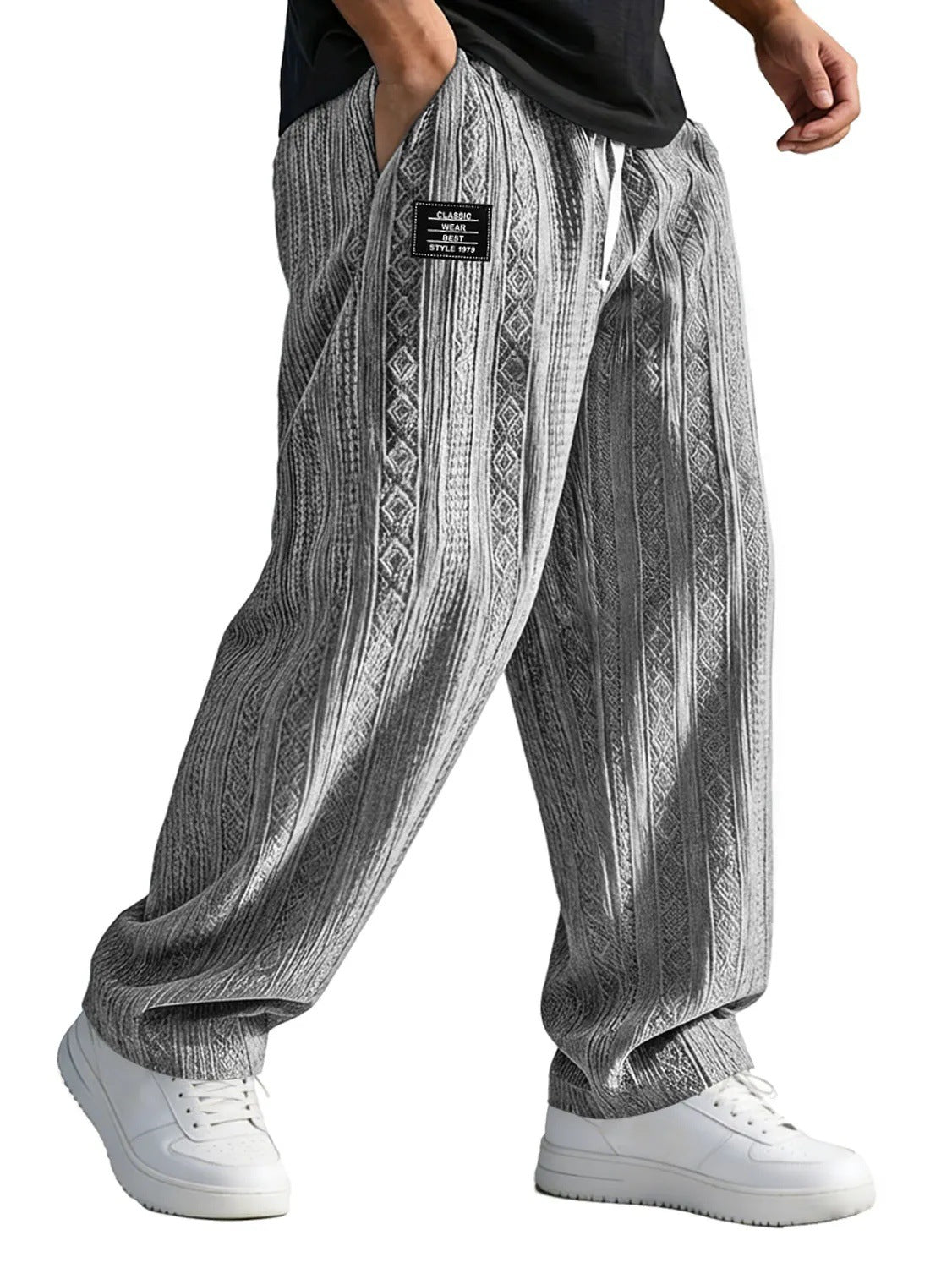 Men's Straight-Leg Lace-Up Casual Pants