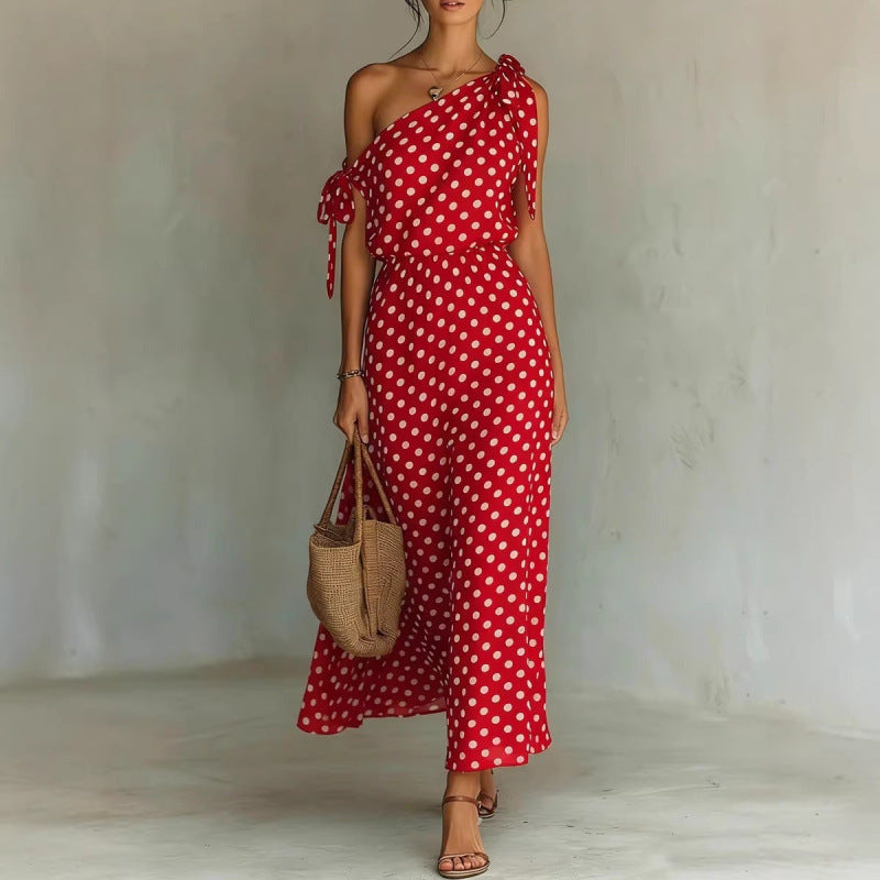 Women's Polka Dot Off-Shoulder Dress