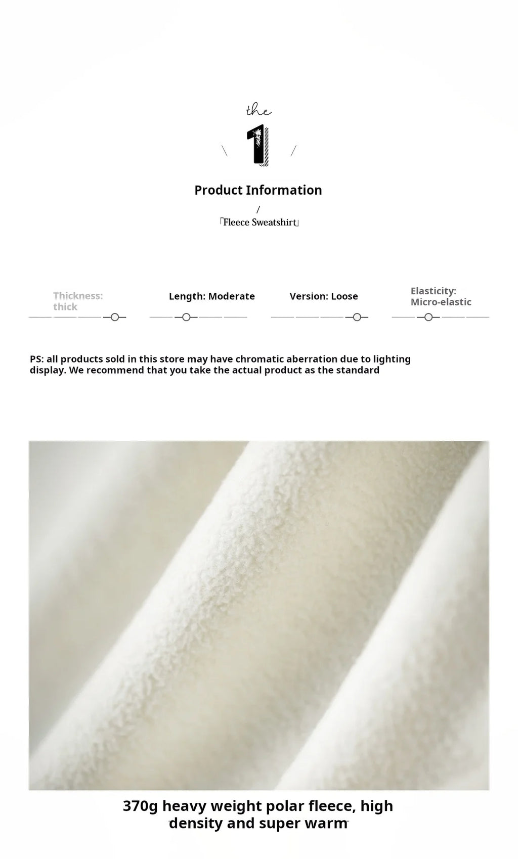Maden Women’s Fleece Sweatshirt 370gsm Stand Collar Oversized Loose Pullover Unisex Thick Warm Autumn Winter Basic Sweatshirt
