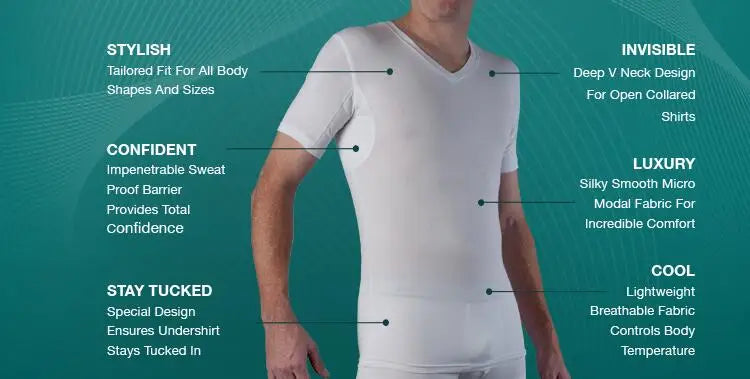 Premium Confortable Micro Modal Sweat Proof Undershirt T-Shirt Anti-Transpirant Homme Sweatproof Under Shirt With Sweatpad
