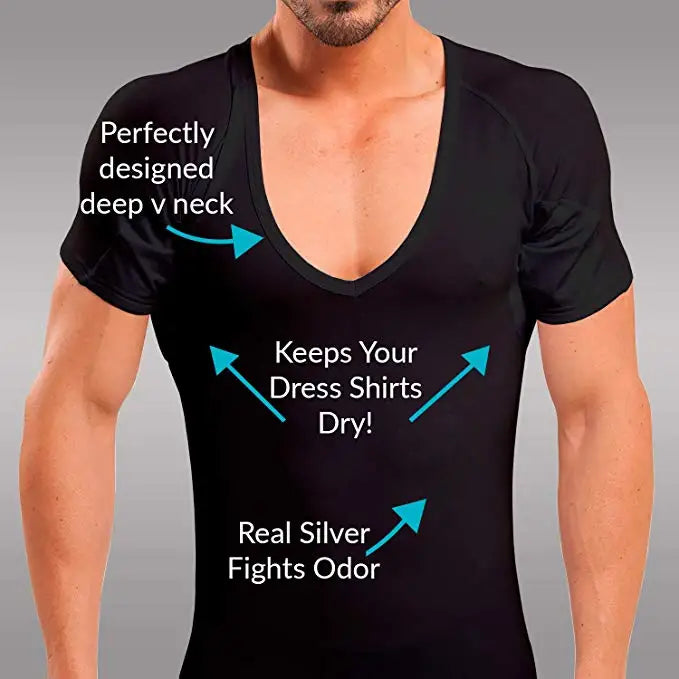 Premium Confortable Micro Modal Sweat Proof Undershirt T-Shirt Anti-Transpirant Homme Sweatproof Under Shirt With Sweatpad