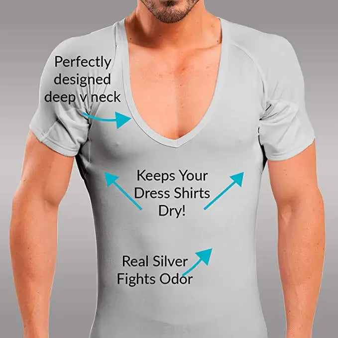 Premium Confortable Micro Modal Sweat Proof Undershirt T-Shirt Anti-Transpirant Homme Sweatproof Under Shirt With Sweatpad