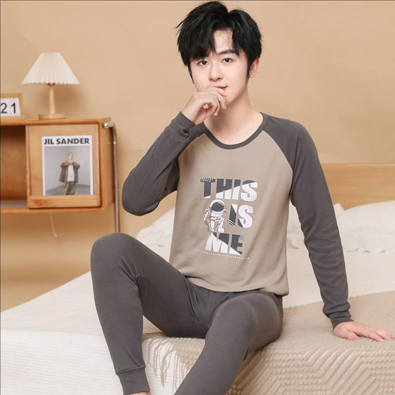 Kids' Cartoon Cotton Pajama Set (10-18Y)