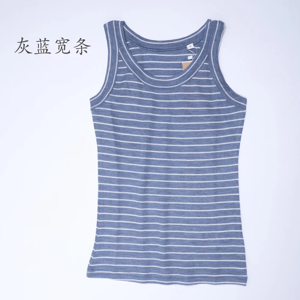 Women Merino Base Layer 100% Merino Wool Tank Top Sleeveless Tops Running Hiking Tank Tops Light Wicking Breathable Anti-Odor