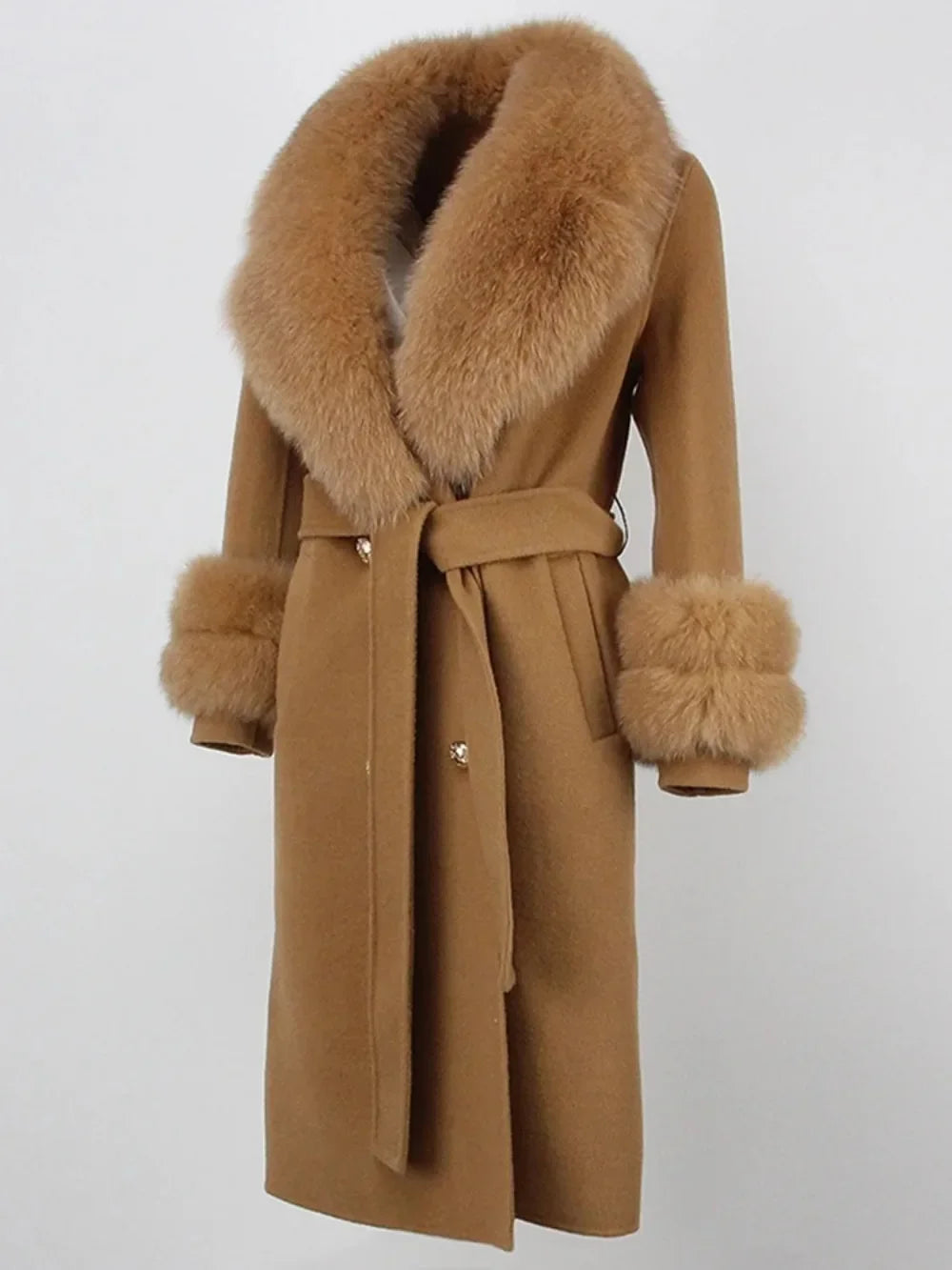 Elegant Long Fur Winter Overcoat