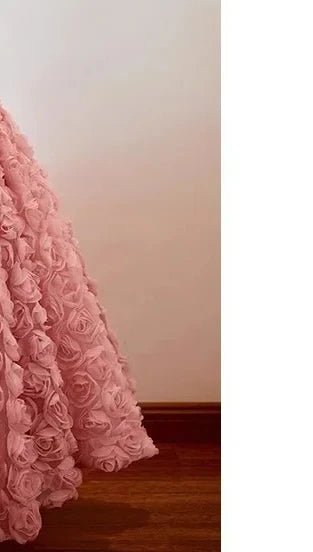 Girls' Pink Shiny Birthday Banquet Dress