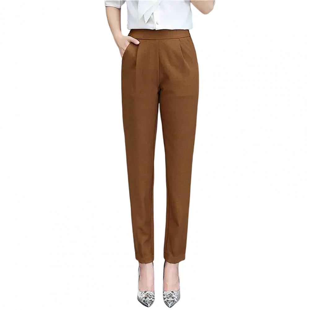 Women's High-Waist Slim Straight Ankle Pants