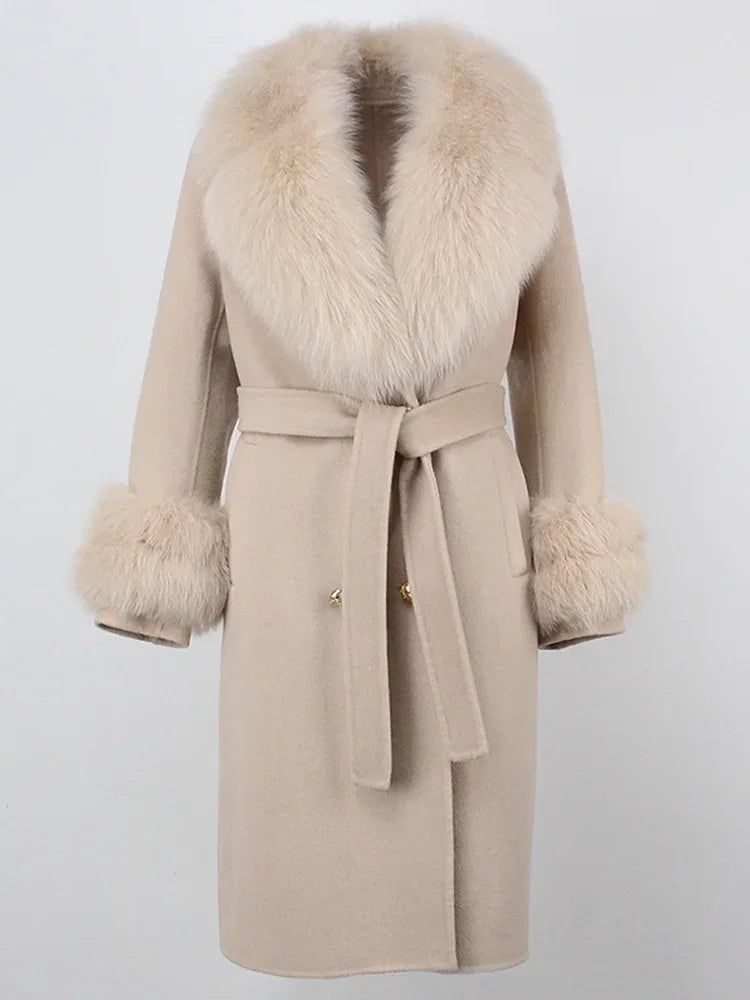 Elegant Long Fur Winter Overcoat