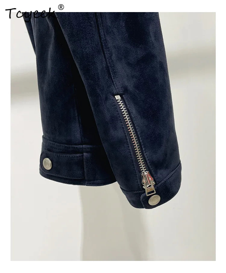 Tcyeek High-End Blue Leather