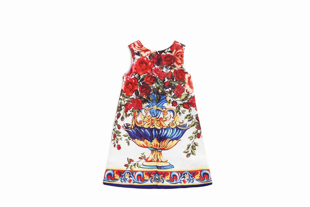 Girls' Printed Princess Party Dress