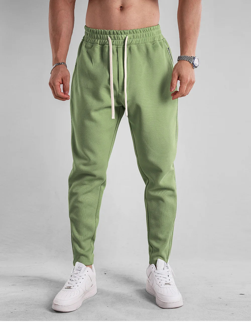 Men's Clothing Sport Casual Zipper Baggy Pants Cotton Long Trousers Outdoor Gym Fitness Workout Jogging Sweatpants Trackpants
