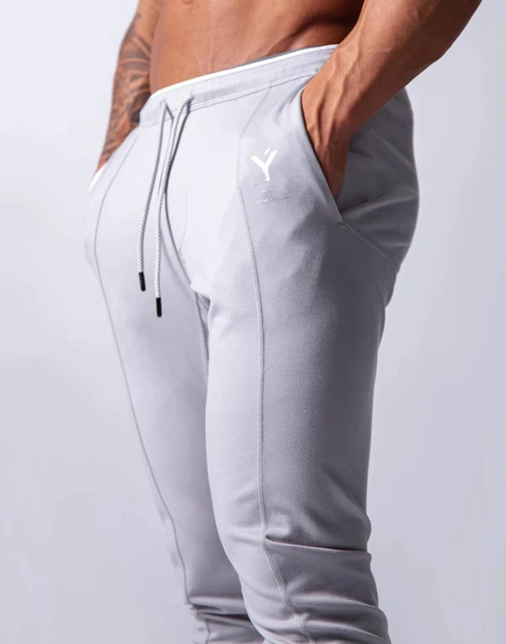 Mens Training Pants GYM Track Sweatpants Joggers Breathable Workout Fitness Male Running Sport Trousers Zipper Bottoms