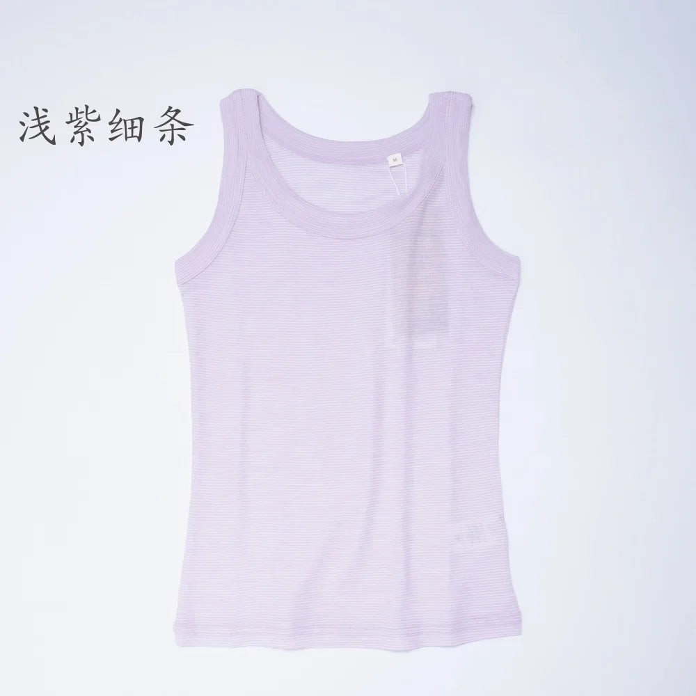 Women Merino Base Layer 100% Merino Wool Tank Top Sleeveless Tops Running Hiking Tank Tops Light Wicking Breathable Anti-Odor