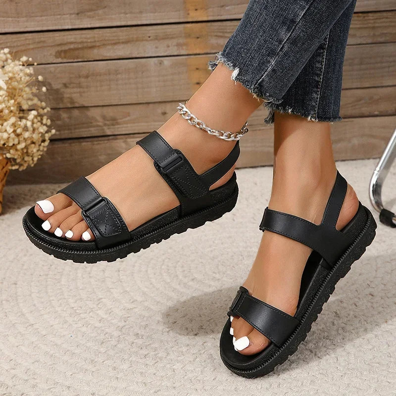 New Summer Style Fashionable Comfortable Elegant Casual and Wear-resistant Thick-soled Soft-soled Seaside Beach Woman Sandals