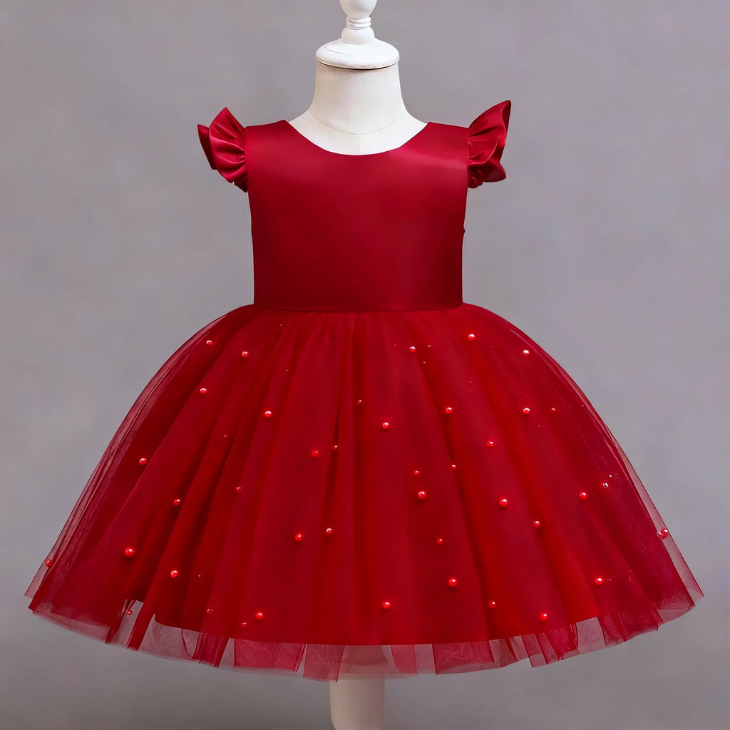 Girls' Christmas Princess Lace Costume Dress