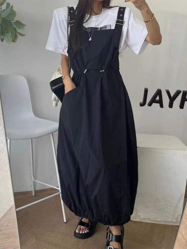 Women's Square Neck Drawstring Camisole Dress