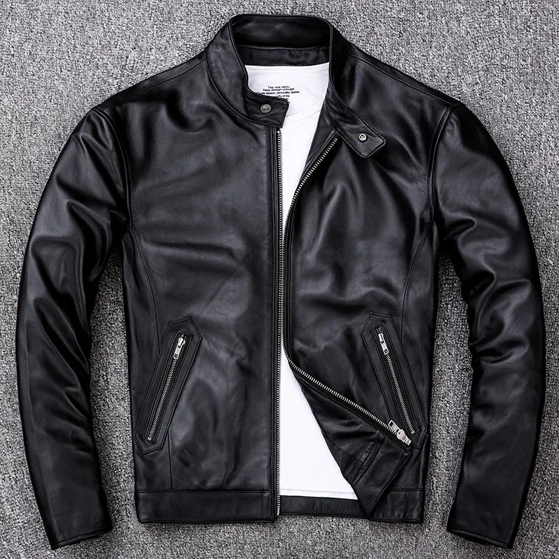 Spring Genuine Leather Biker