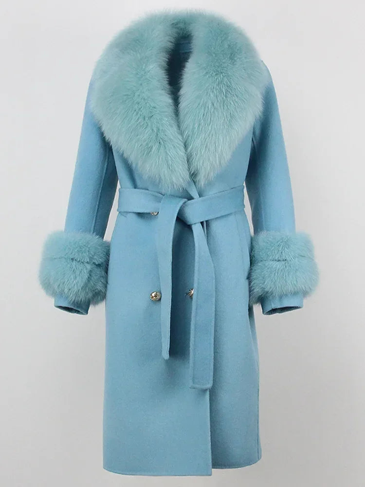 Elegant Long Fur Winter Overcoat
