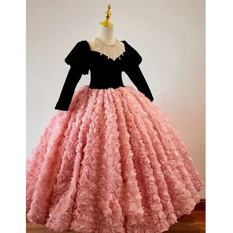Girls' Pink Shiny Birthday Banquet Dress