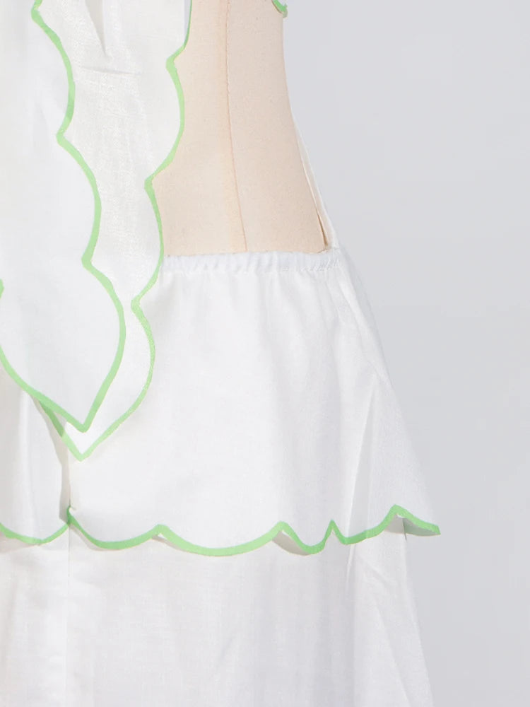 Women's Patchwork Lace-Up Sleeveless Dress