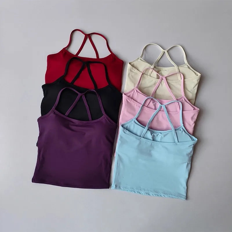 Women's Cross-Back Push-Up Sports Bra