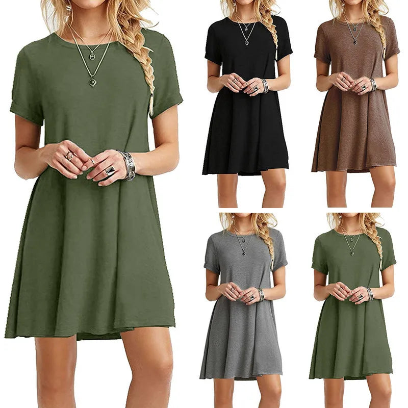 Chic Casual Mini T-Shirt Dress – Effortless Vintage Street Style