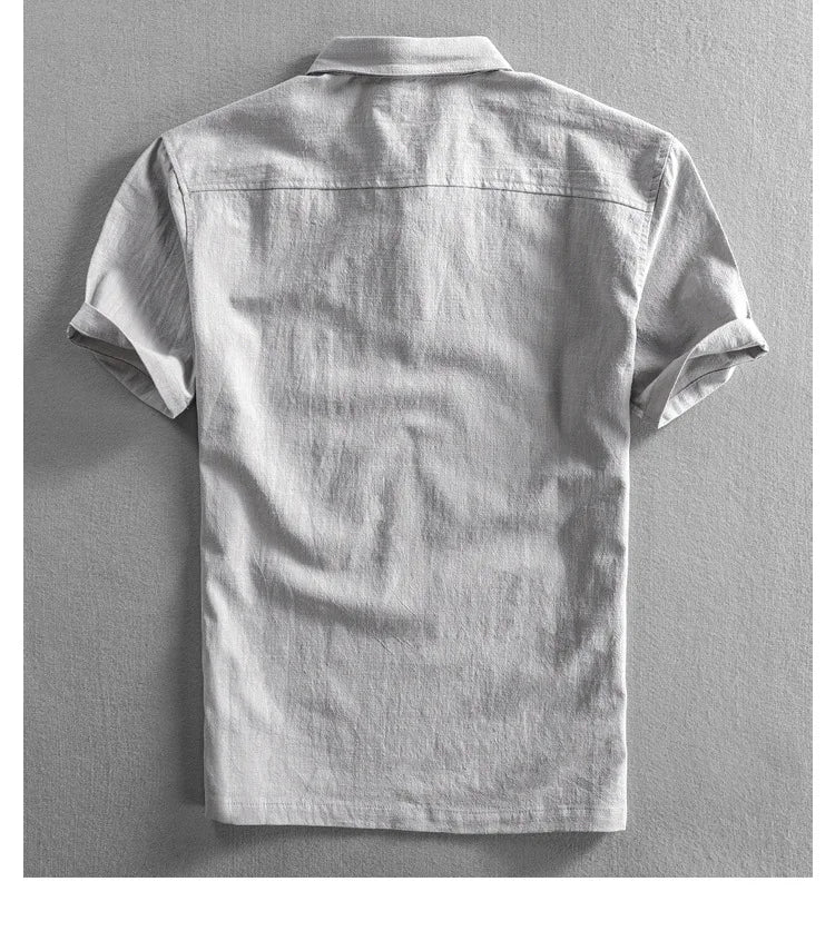 Men's Chinese Style Linen Short Sleeve Shirt