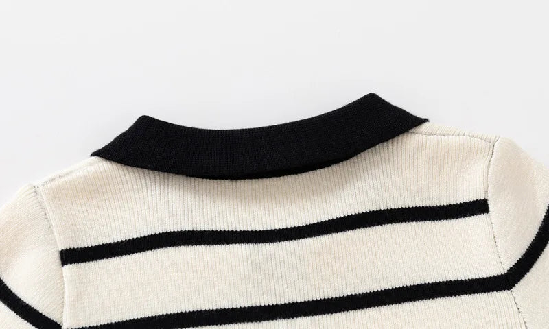 Baby Boys' Striped Bear Embroidery Sweater