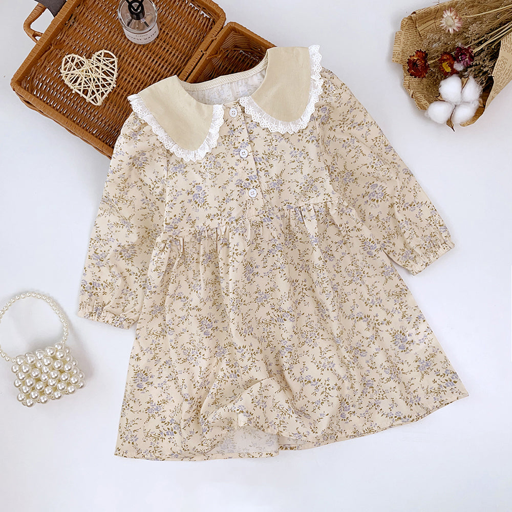 Girls' Lace Floral Princess Dress