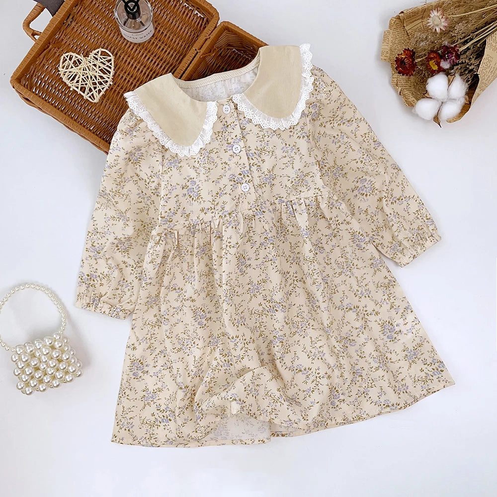 Girls' Lace Floral Princess Dress