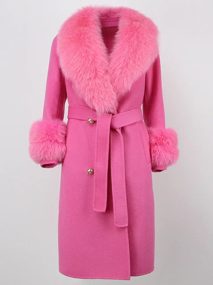 Elegant Long Fur Winter Overcoat