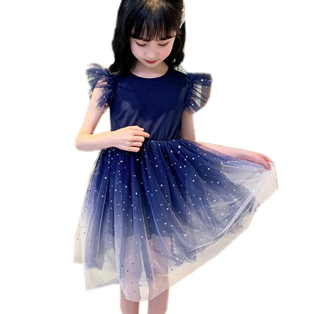 Girls' Sequin Mesh Fancy Dress (9-11Y)