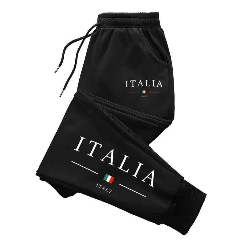 Italy Fashion Sweatpants for Men 2025 Hot Sale All Season Casual Sporty Trousers Male Gym Fitness Drawstring Jogging Pants