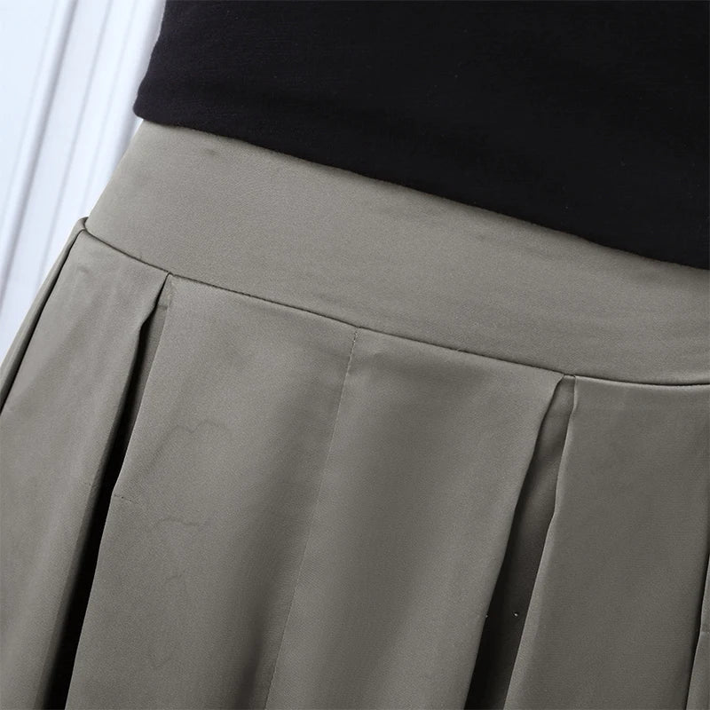 Women's Satin Wide-Leg Formal Trousers