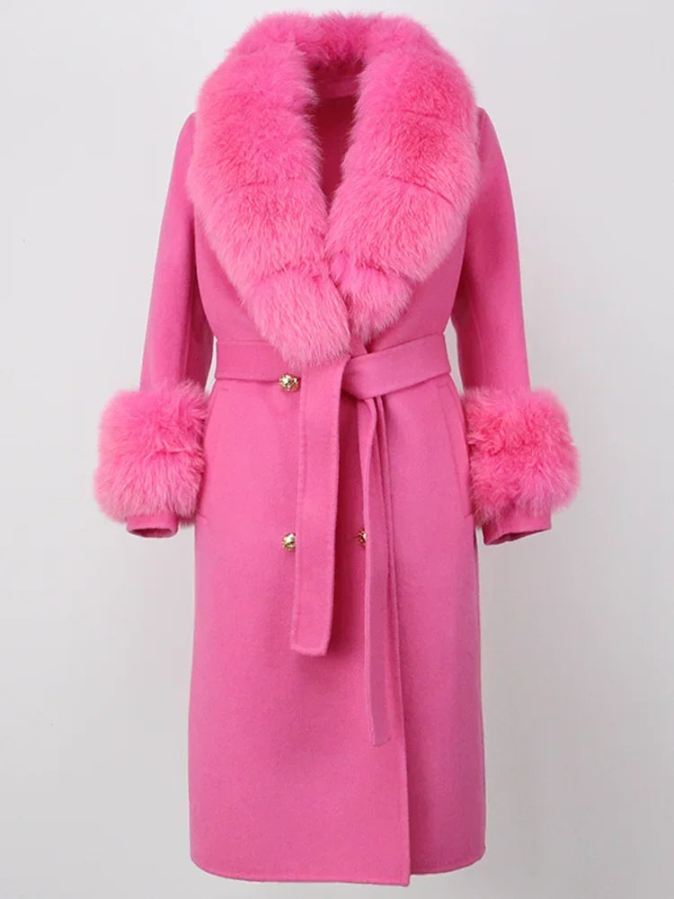 Elegant Long Fur Winter Overcoat