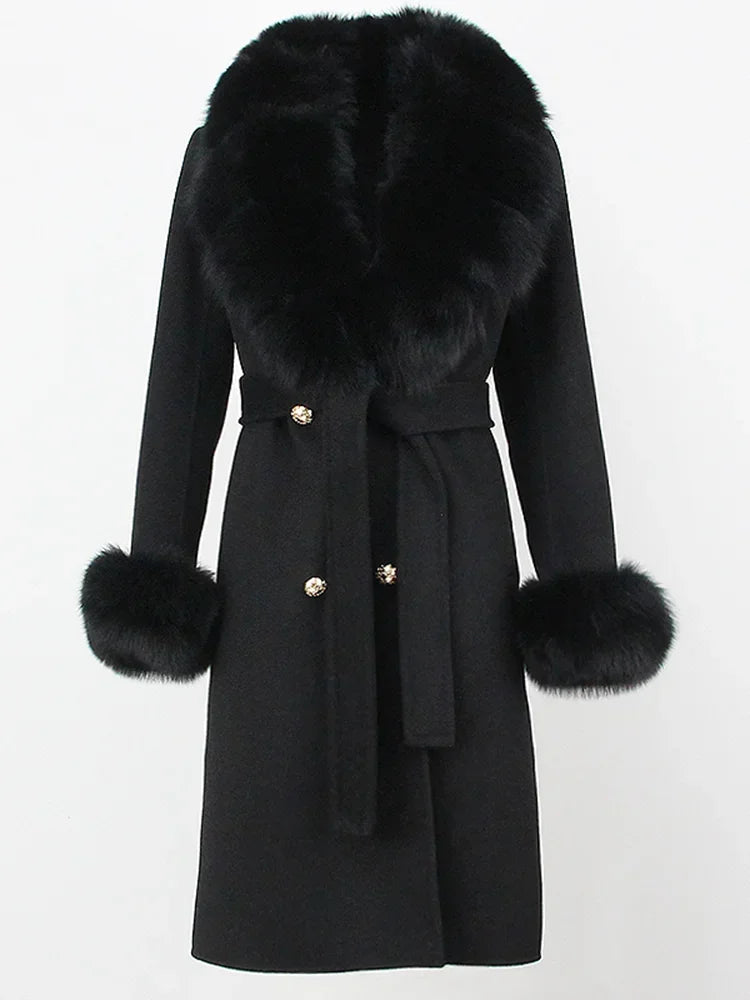 Elegant Long Fur Winter Overcoat