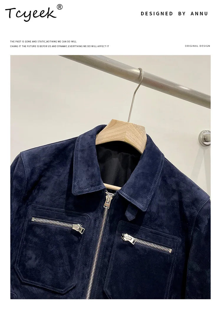 Tcyeek High-End Blue Leather