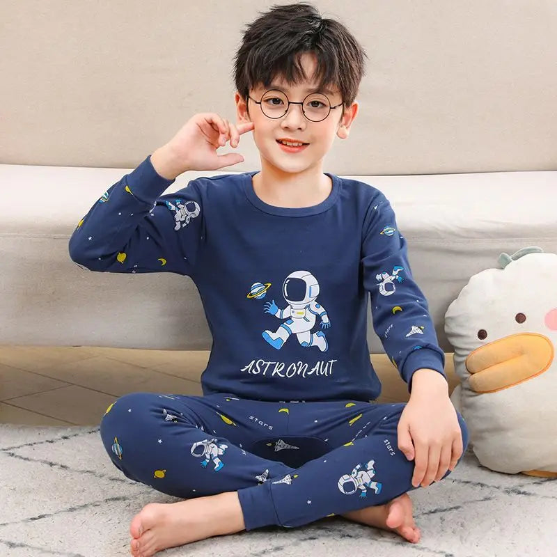 Kids' Cartoon Cotton Pajama Set (10-18Y)