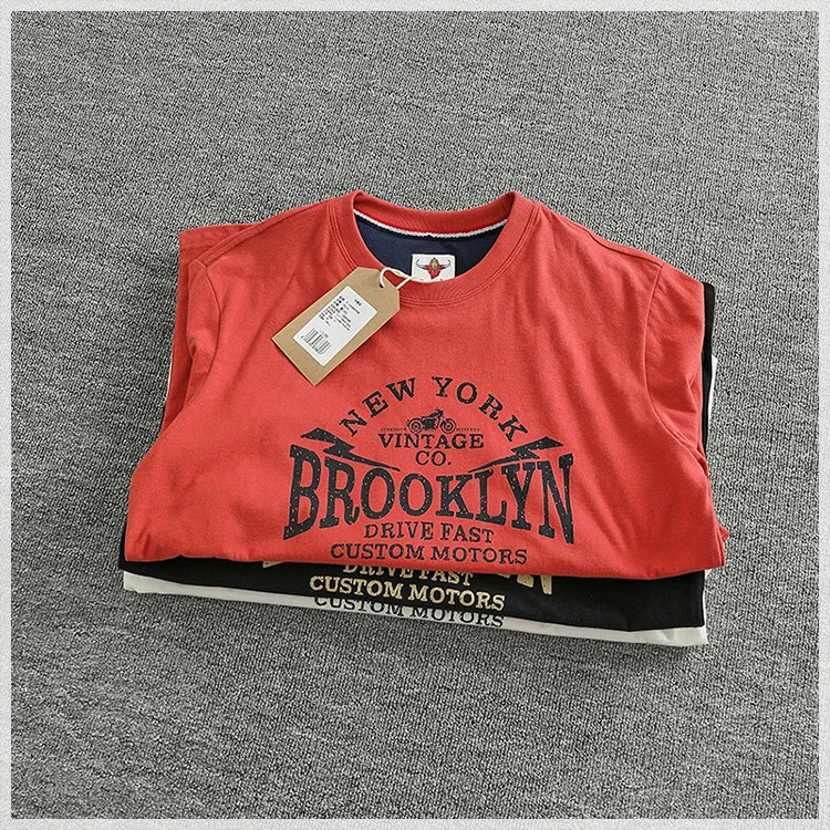 Men's Retro Letter Print Long Sleeve T-Shirt