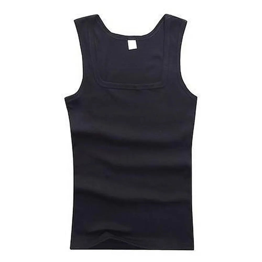 Solid Color Square Neck Tank Top Cotton Black White Gray Men Women Vest Fitness Sleeveless T-shirt Bodybuilding Gym T-shirtsHot