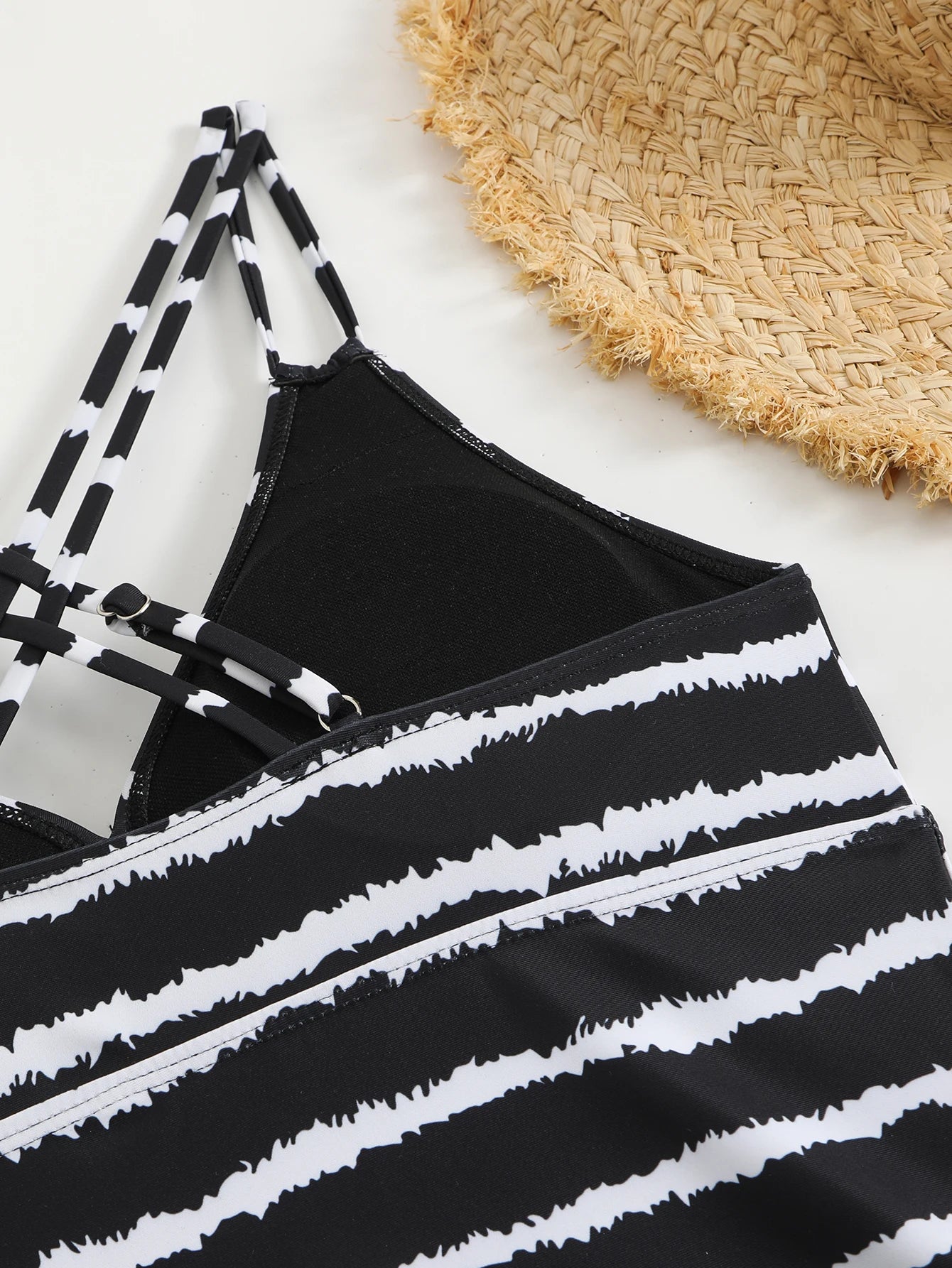 Women's Striped Tankini Swimsuit Set