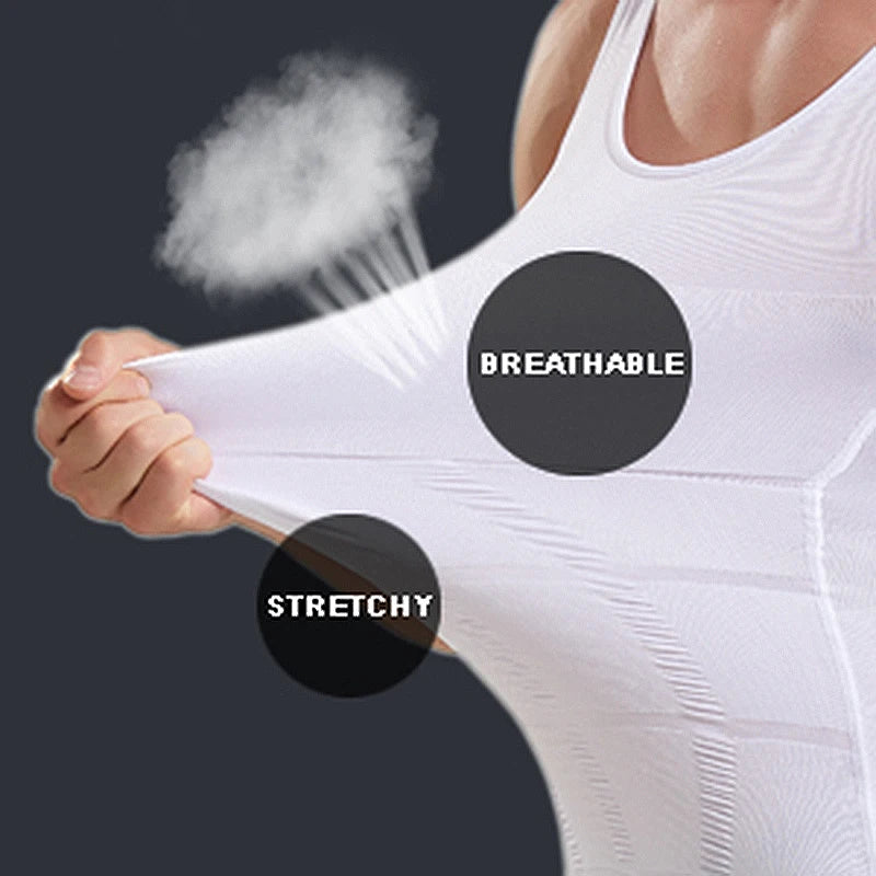 Men Slimming Vest Body Shaper Compression Shirt Sleeveless Shapewear Abs Abdomen Training  Workout Corset Tummy Control Tank Top