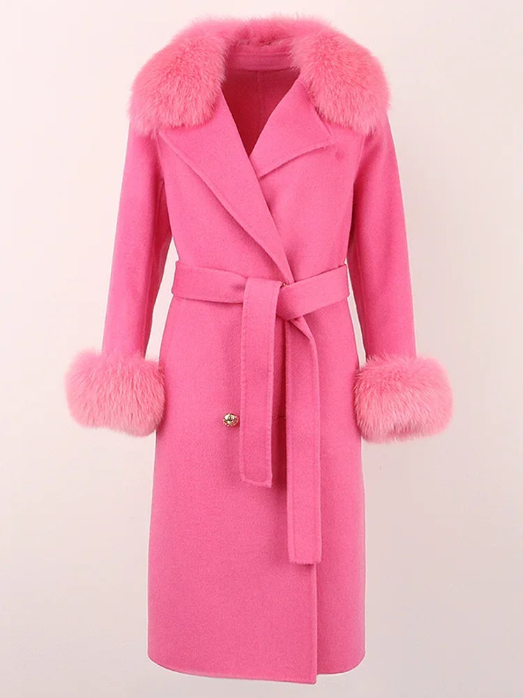 Elegant Long Fur Winter Overcoat