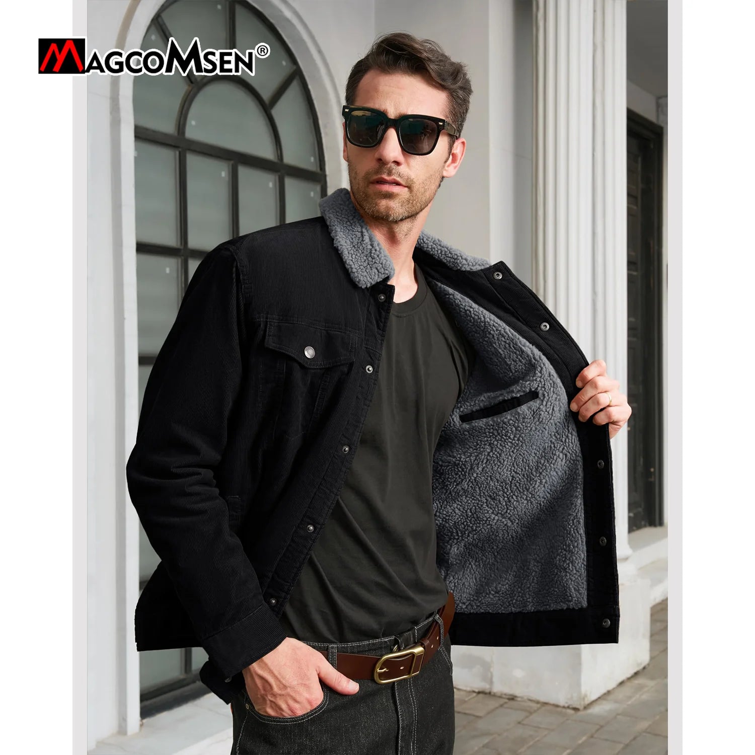 MAGCOMSEN Vintage Fleece Windbreaker