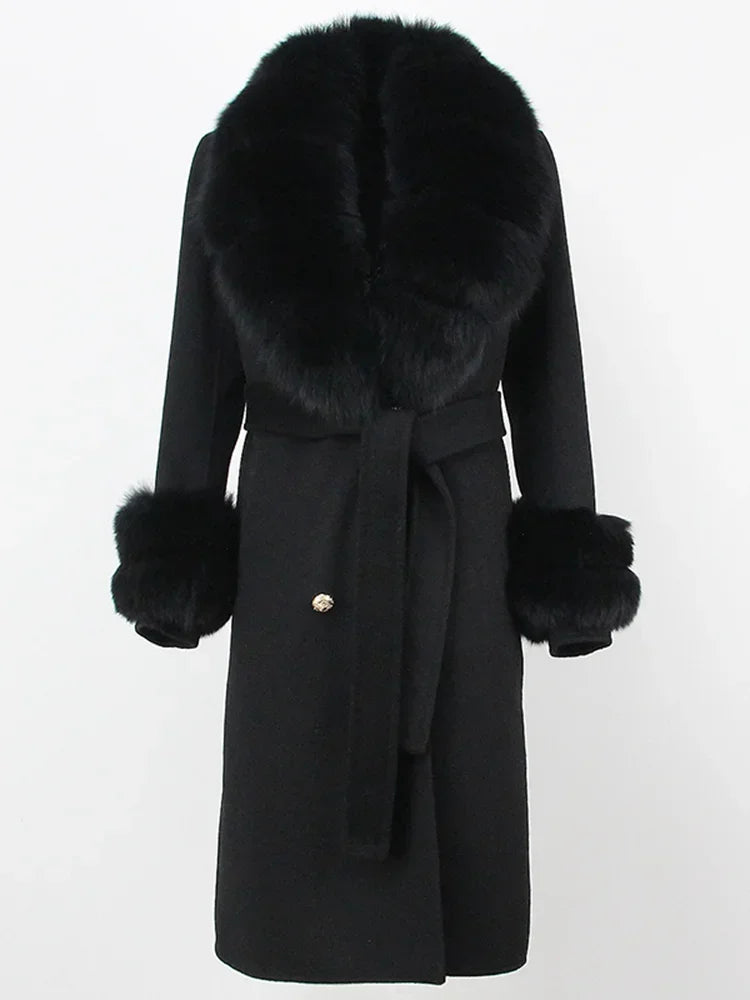 Elegant Long Fur Winter Overcoat