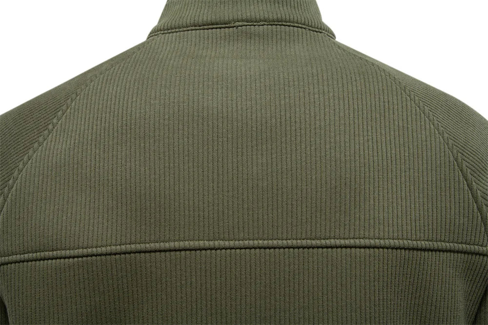 New Autumn & Winter Men's European Size Half-Zip Pullover Sweatshirt, Trendy & Versatile Stand-Collar Fleece-Lined Men's Jacket